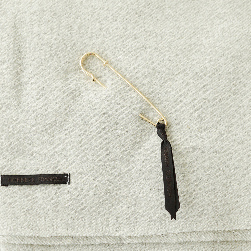 Honnete ワイドストール ウール/リネン ウォッシュドツイル