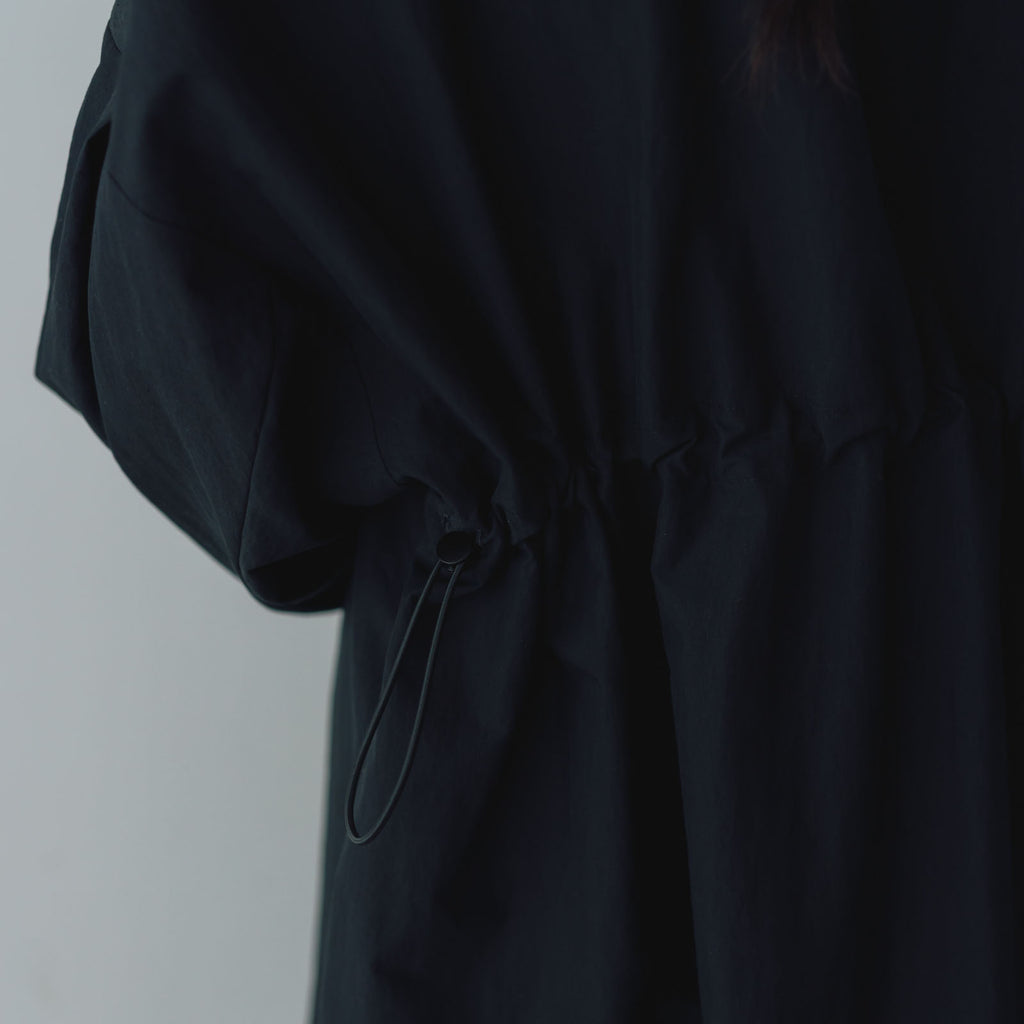 Honnete タックスリーブ オーバーフィットコート ブラック