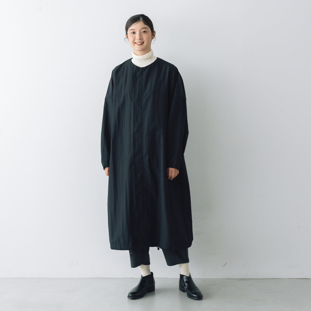 Honnete タックスリーブ オーバーフィットコート ブラック