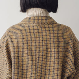 Honnete ショートコートジャケット コットンウールツイル