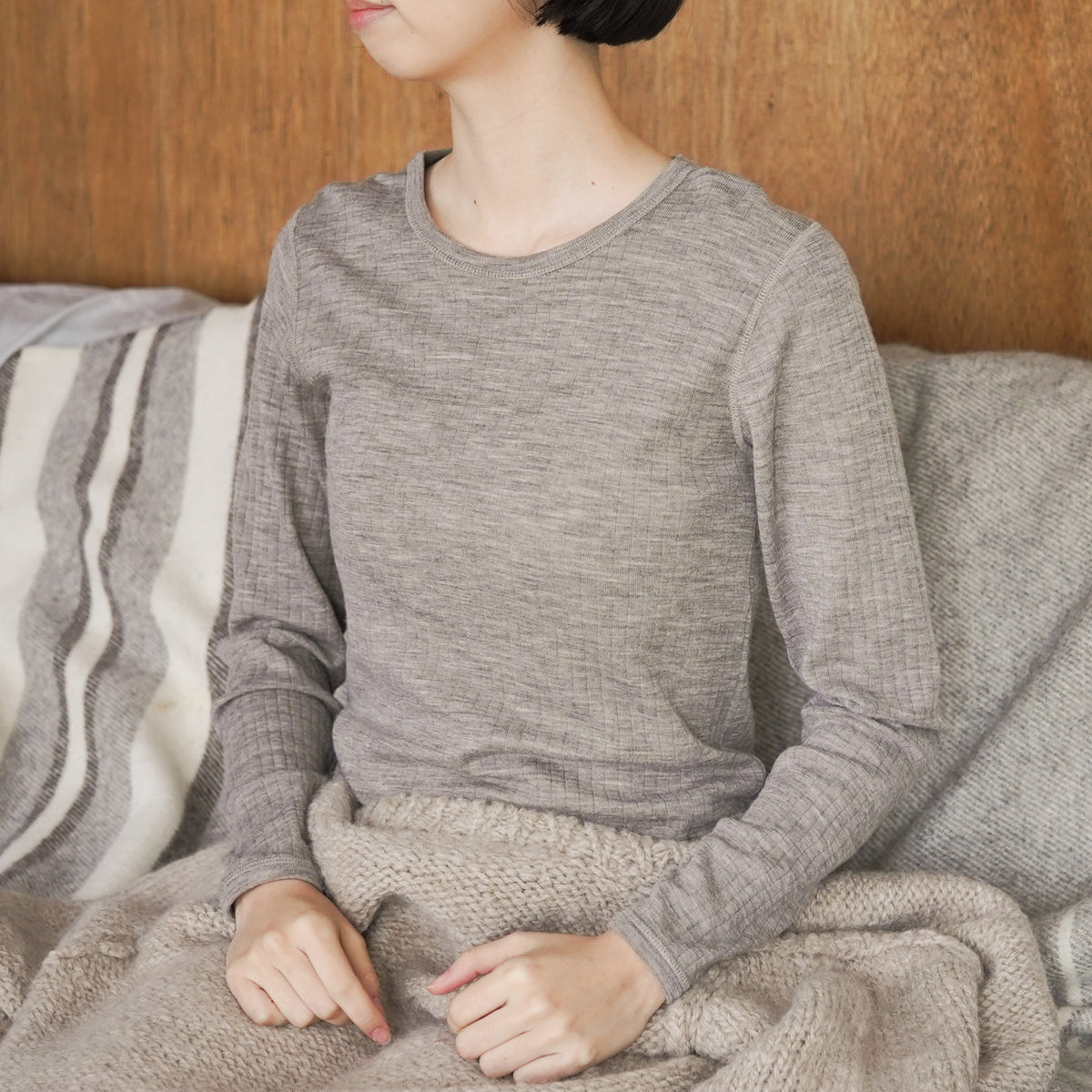 joha ヨハ ウールシルク ロングスリーブ 150 JOHA │メリノウール