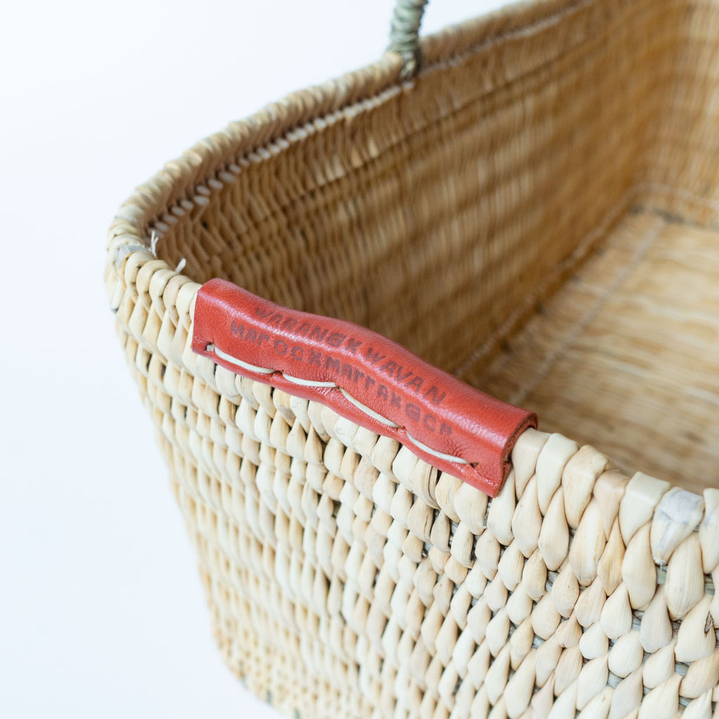warang wayan ストローかごバッグ 浅型 赤