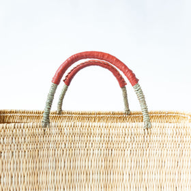 warang wayan ストローかごバッグ 深型 赤