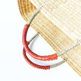 warang wayan ストローかごバッグ 深型 赤