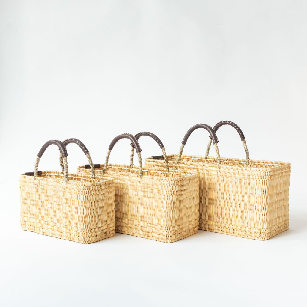 warang wayan ストローかごバッグ 浅型 ブラウン