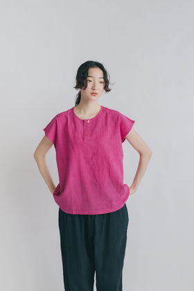 ヂェン先生の日常着 ヘンリーネック フレンチトップス