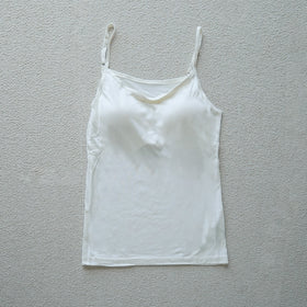金伴繊維 シルクのカップ付きキャミソール 縫い糸までシルク100%