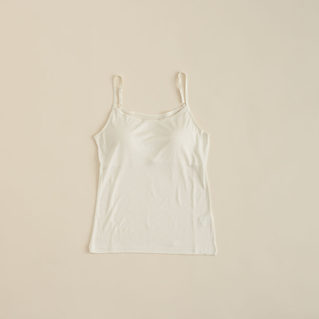 金伴繊維 シルクのカップ付きキャミソール 縫い糸までシルク100%