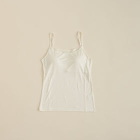 金伴繊維 シルクのカップ付きキャミソール 縫い糸までシルク100%