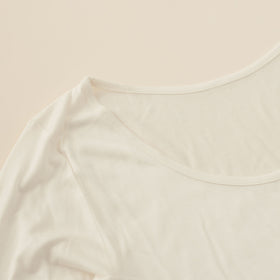 金伴繊維 シルクの8分袖シャツ 縫い糸までシルク100%