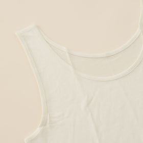 金伴繊維 シルクのタンクトップ 縫い糸までシルク100%