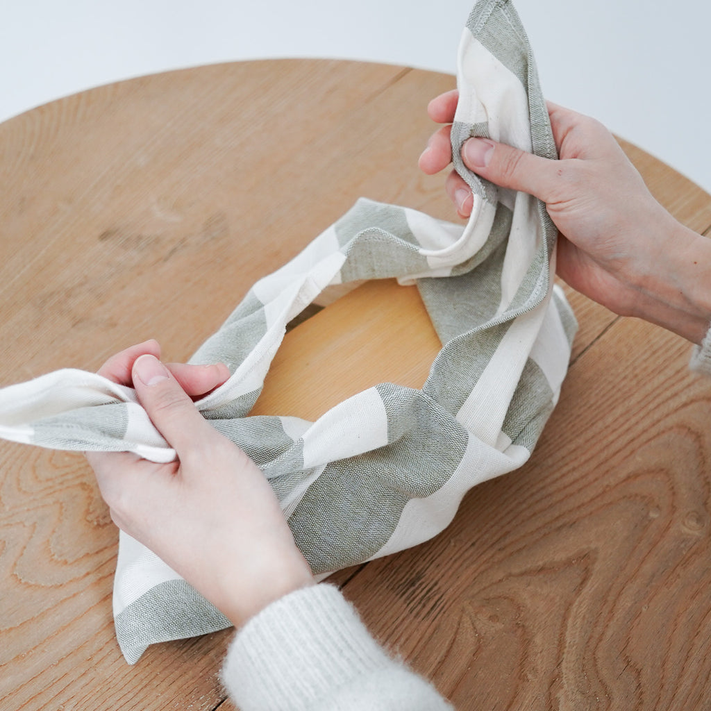 F/style 亀田縞の弁当包み(太縞)