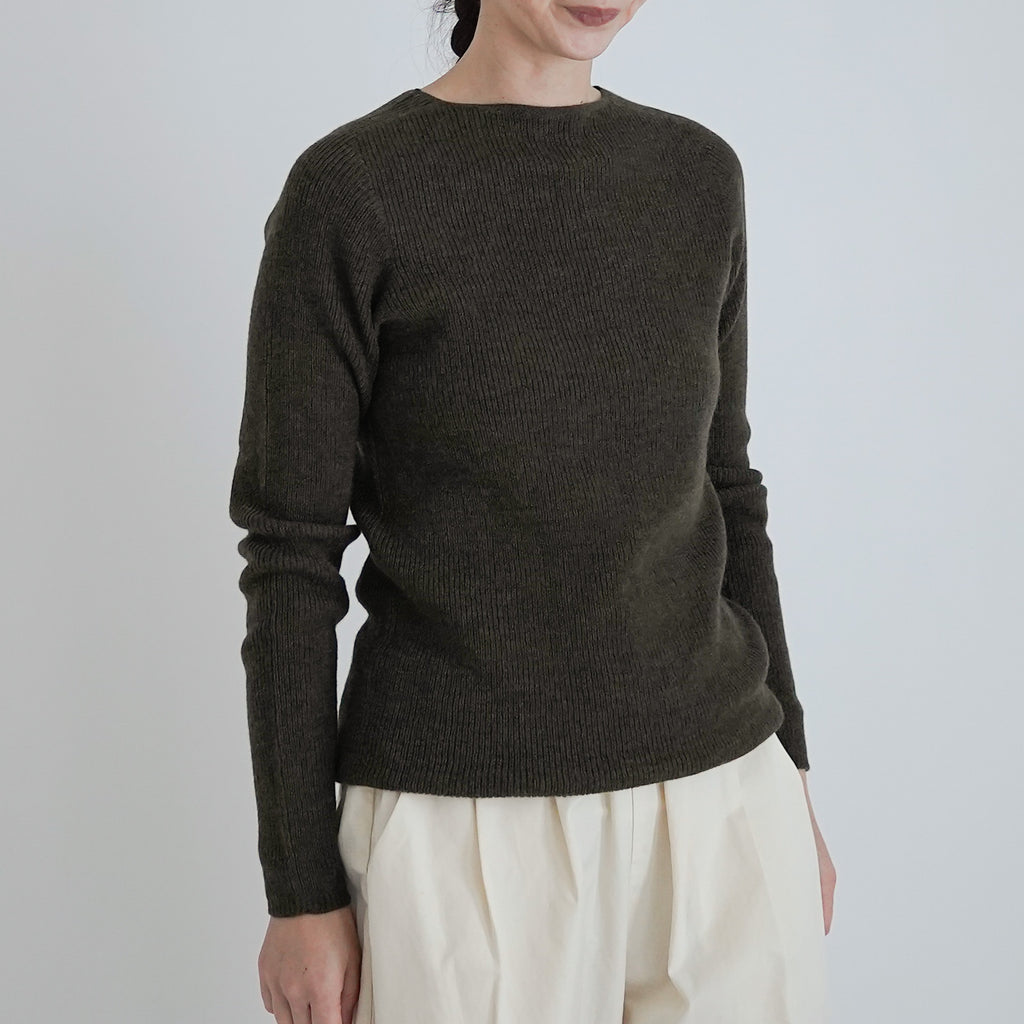 F/style ホールガーメントのリブ編みウールニット