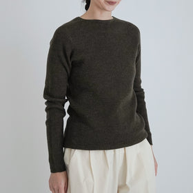 F/style ホールガーメントのリブ編みウールニット