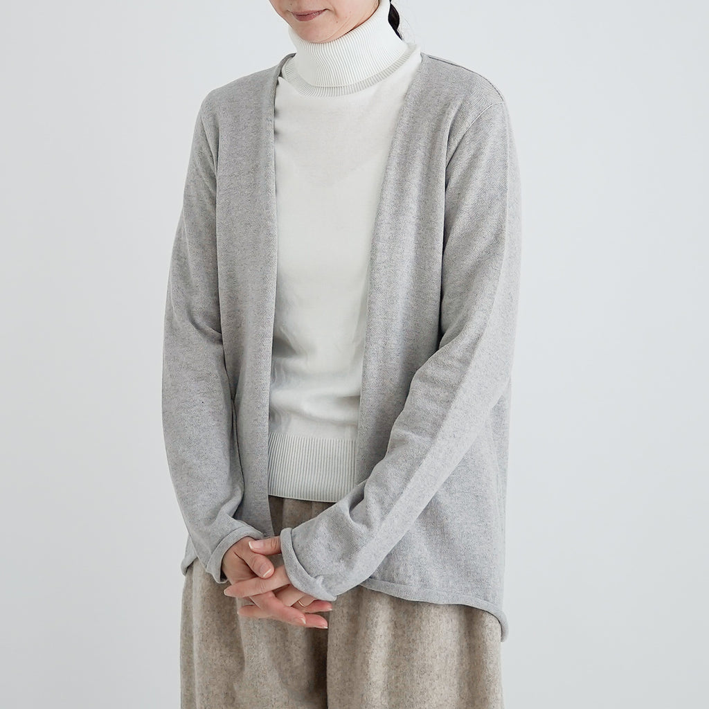 F/style ホールガーメントの綿麻ニット カーディガン・長袖