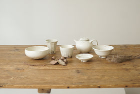 小山乃文彦 粉引 面取り湯のみ