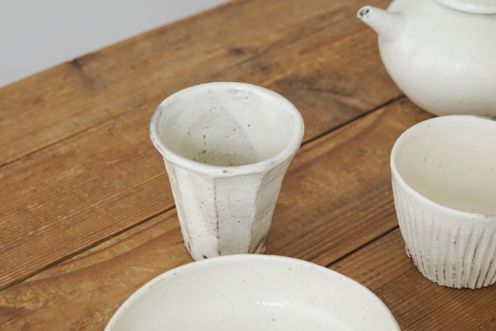 小山乃文彦 粉引 面取り湯のみ