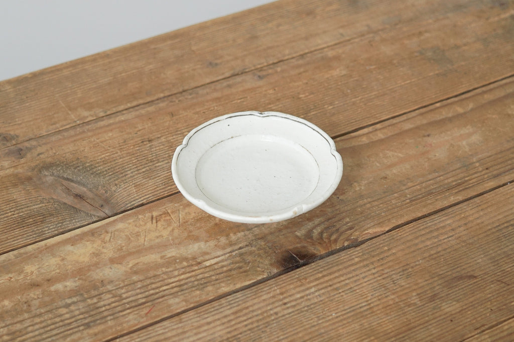 小山乃文彦 粉引 輪花小皿