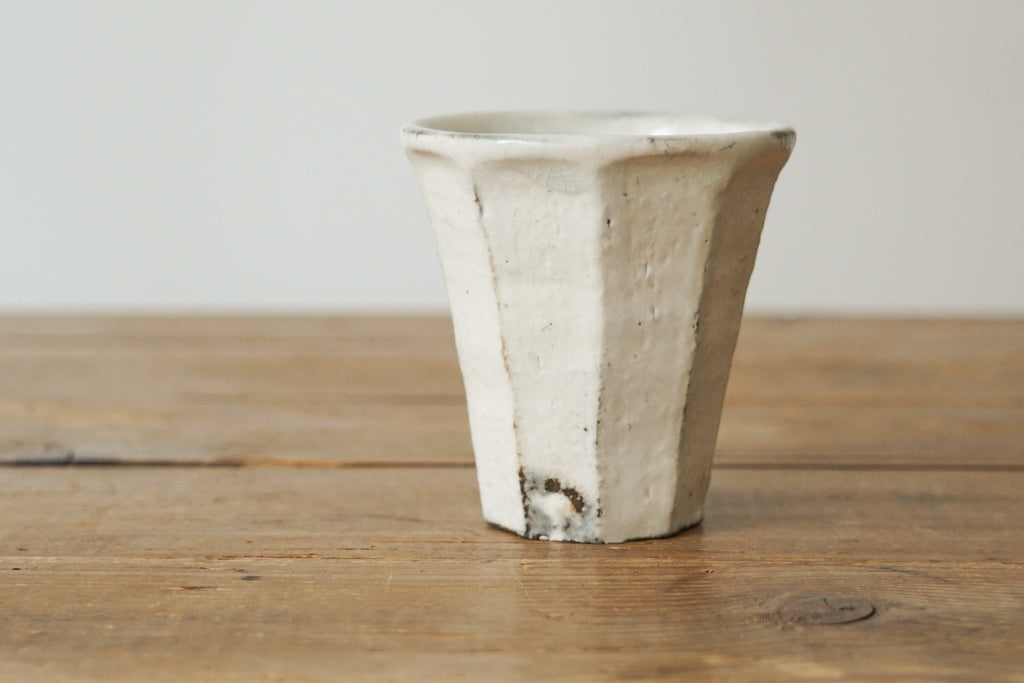 小山乃文彦 粉引 面取り湯のみ