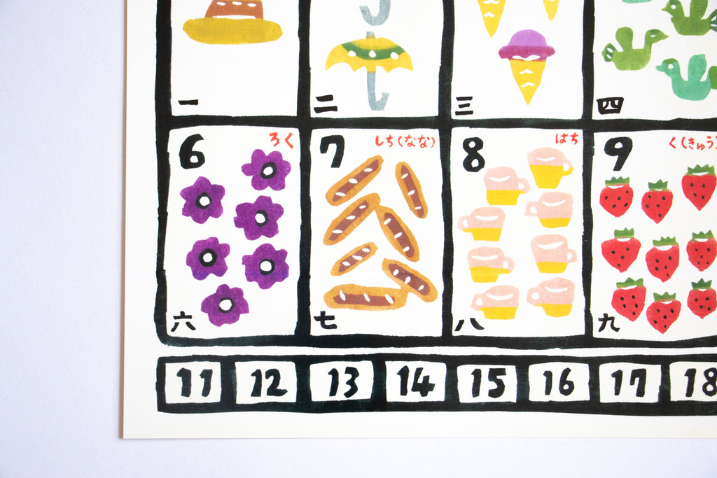 山元かえ 型染め すうじ表