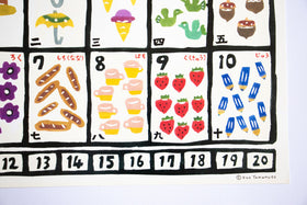 山元かえ 型染め すうじ表