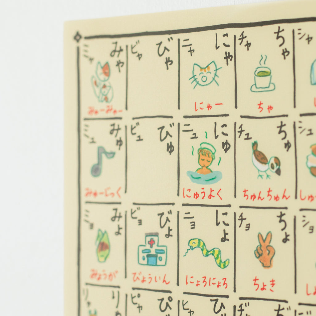 山元かえ あいうえお表2(濁音・半濁音・拗音)