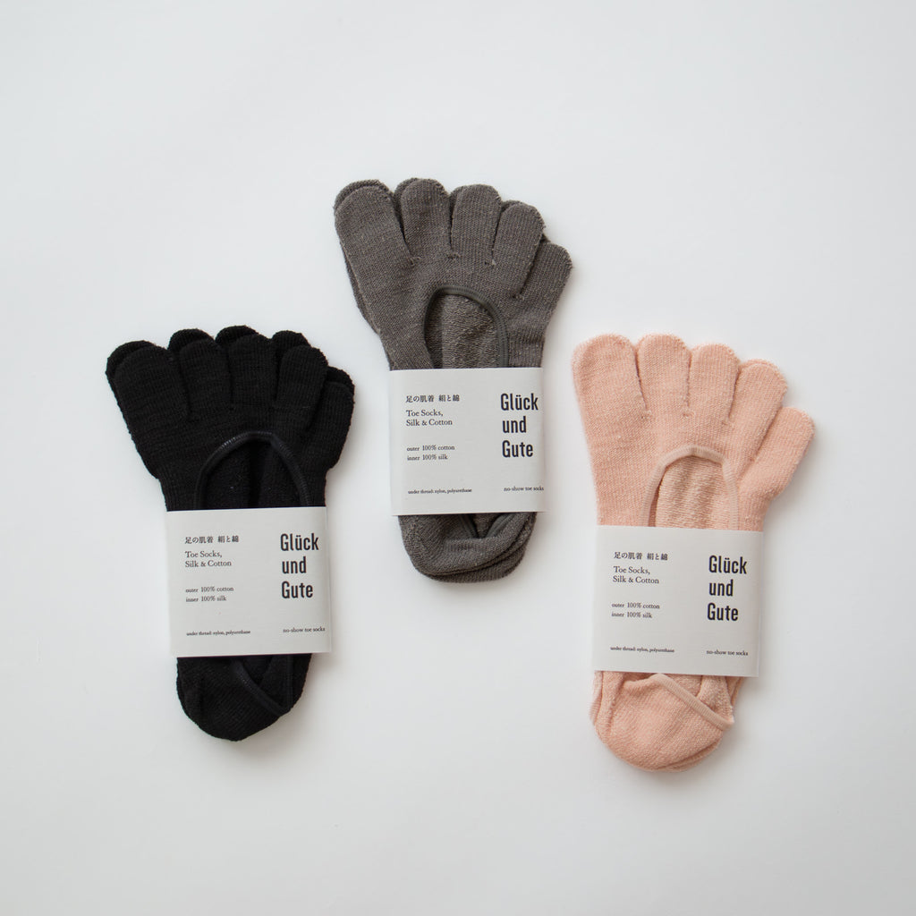 Glück und Gute 五本指 「足の肌着」絹と綿 フットカバー
