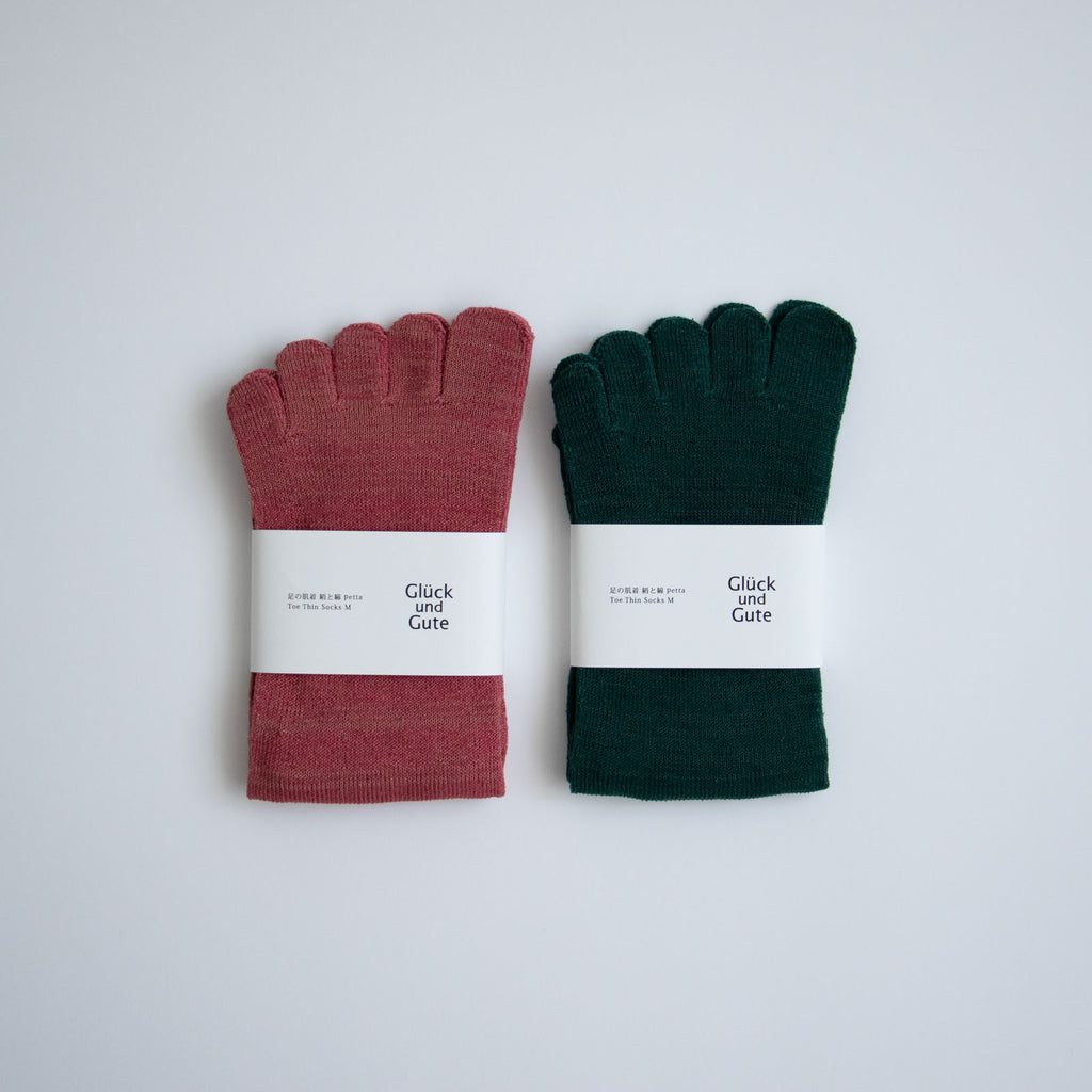 Glück und Gute 五本指「足の肌着」絹と綿 petta