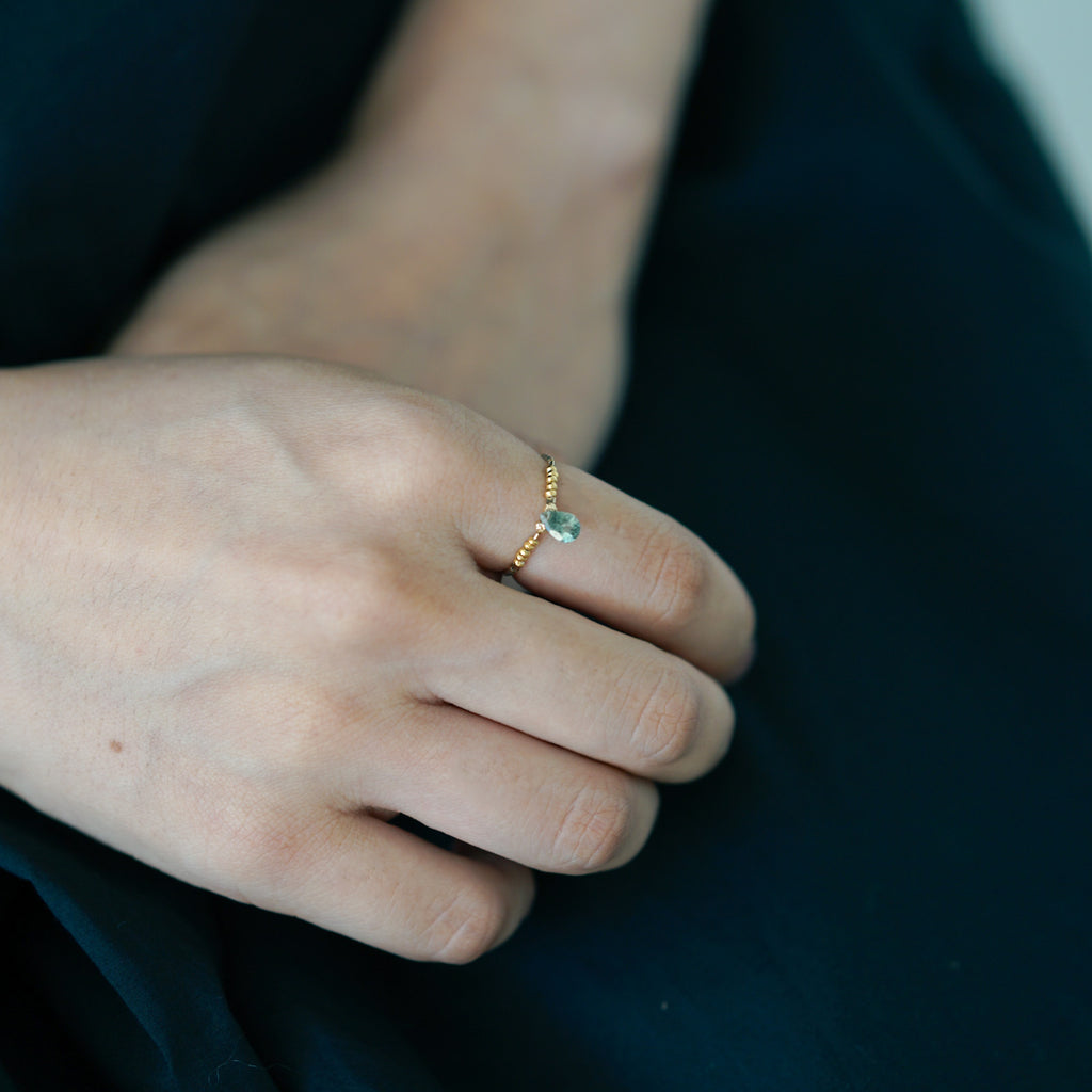 曉 ater トルマリンリング ブルー