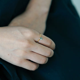 曉 ater トルマリンリング ブルー