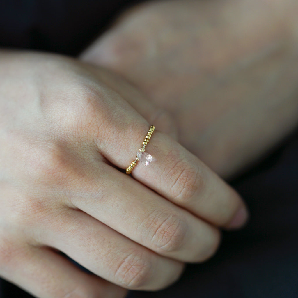 曉 ater トルマリンリング ピンク