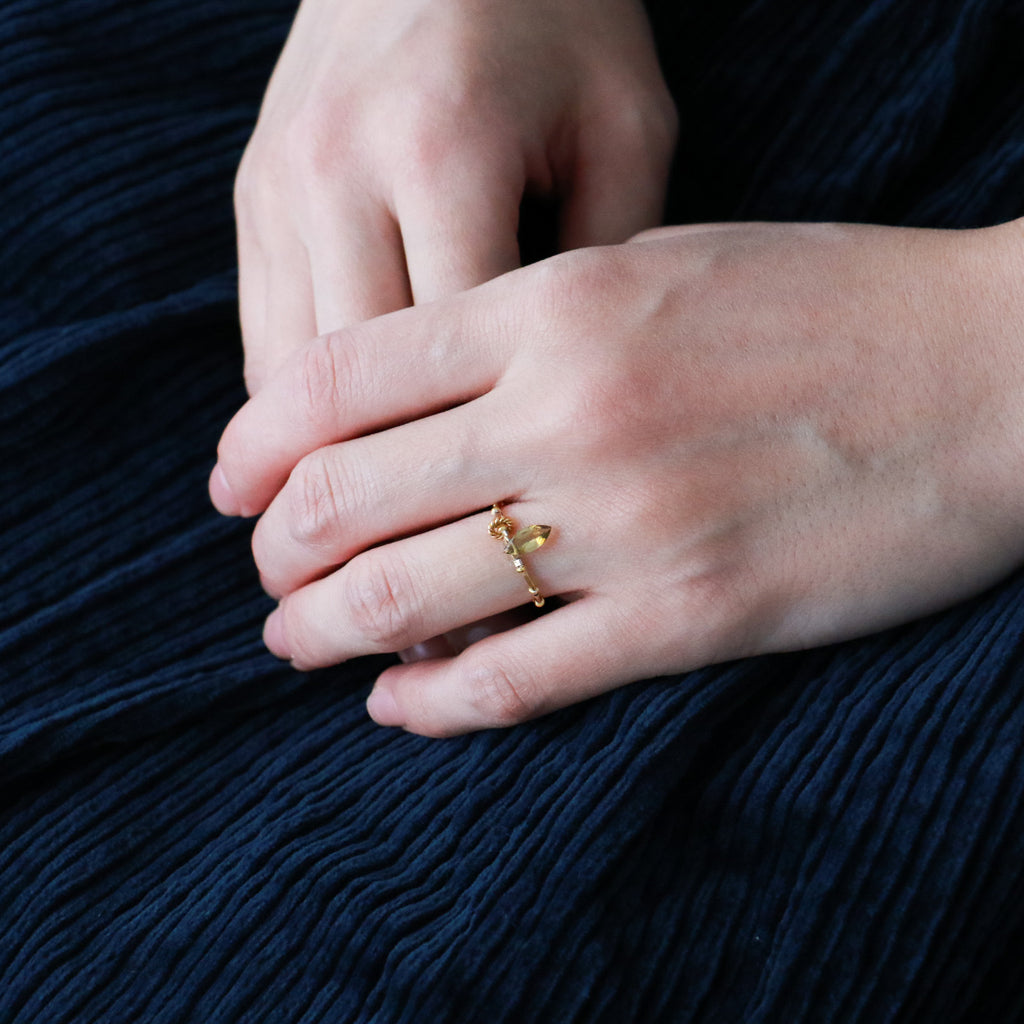 曉 ater トルマリンリング オレンジ