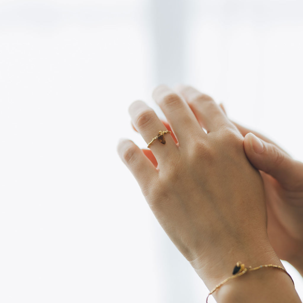 曉 ater トルマリンリング オレンジ