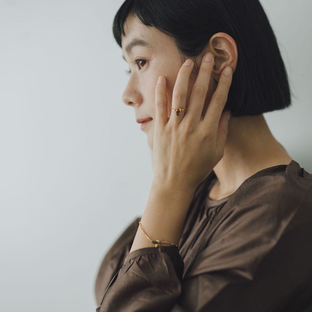 曉 ater トルマリンリング オレンジ