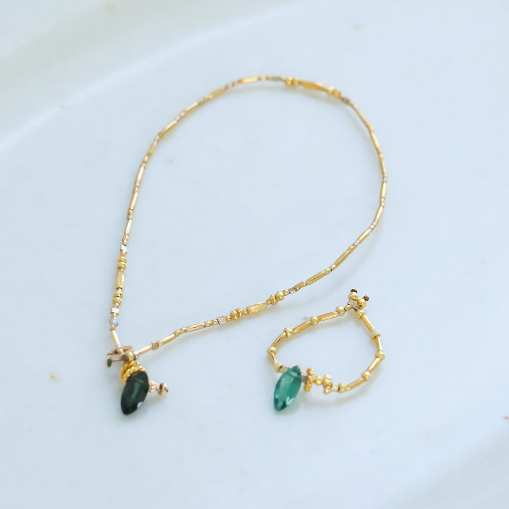 曉 ater アミュレット ブレスレット グリーン