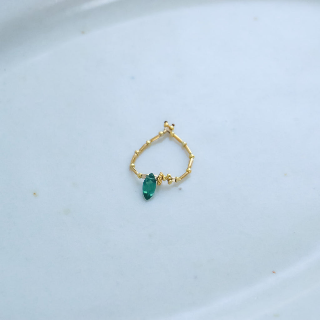 曉 ater トルマリンリング グリーン