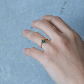 曉 ater トルマリンリング グリーン