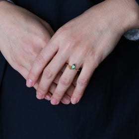 曉 ater トルマリンリング グリーン