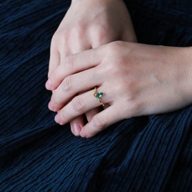 曉 ater トルマリンリング グリーン