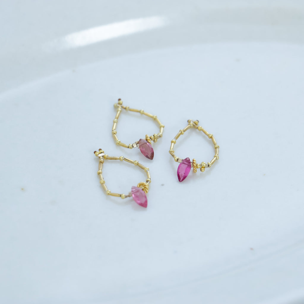 曉 ater トルマリンリング ピンク