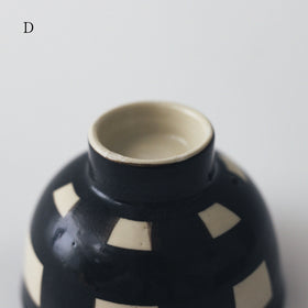 CANASA 鉄絵 格子柄 ろくろ碗