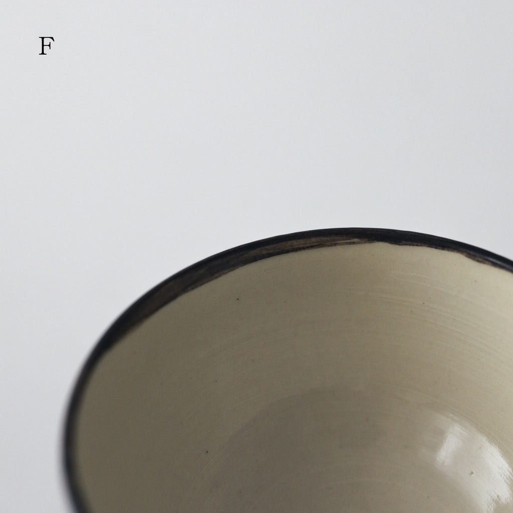 CANASA 鉄絵 格子柄 ろくろ碗