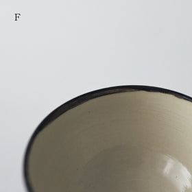 CANASA 鉄絵 格子柄 ろくろ碗