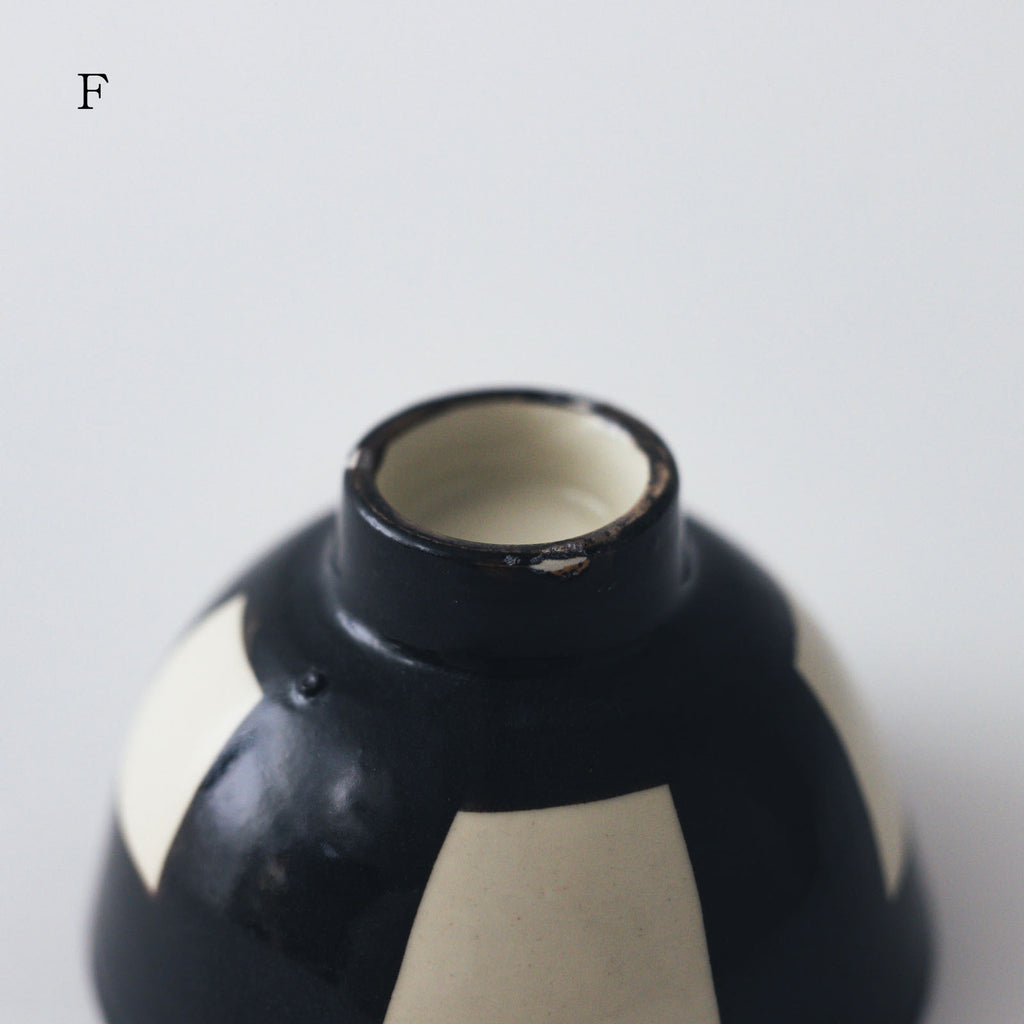 CANASA 鉄絵 格子柄 ろくろ碗