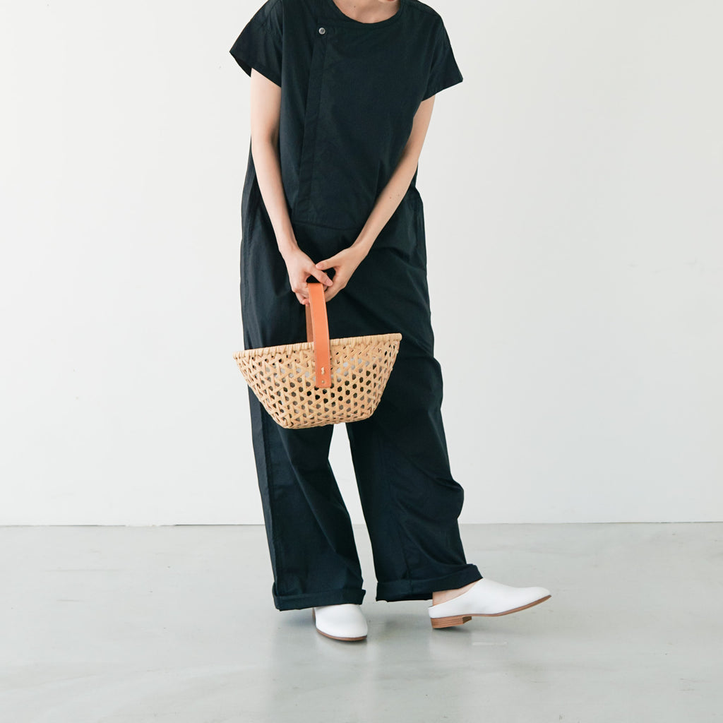 竹聲館 革持ち手バスケット