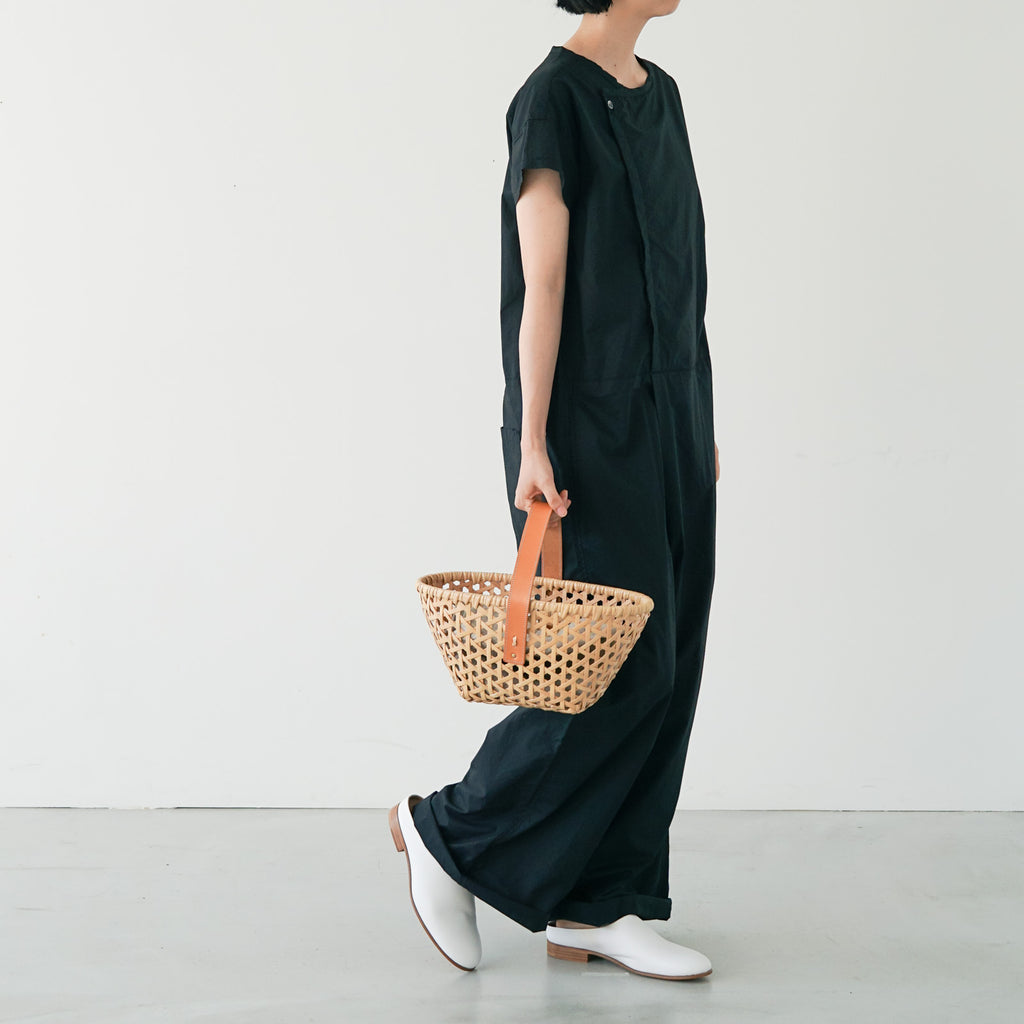 竹聲館 革持ち手バスケット