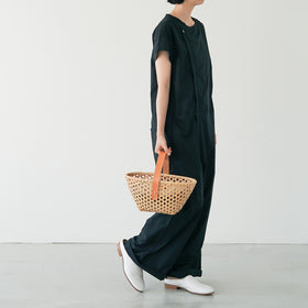 竹聲館 革持ち手バスケット