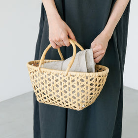 竹聲館 亀甲くずし手付きバスケット