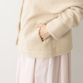 comm. arch. ウールコットン ボア フリース カーディガン