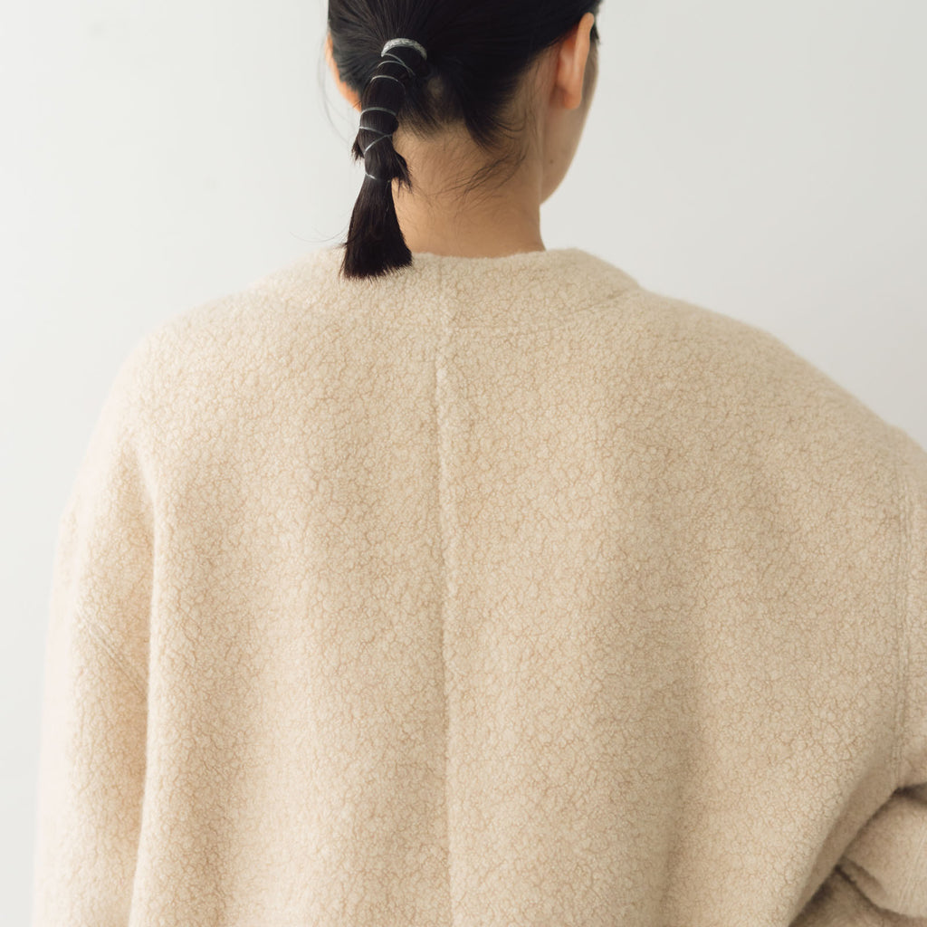 comm. arch. ウールコットン ボア フリース カーディガン